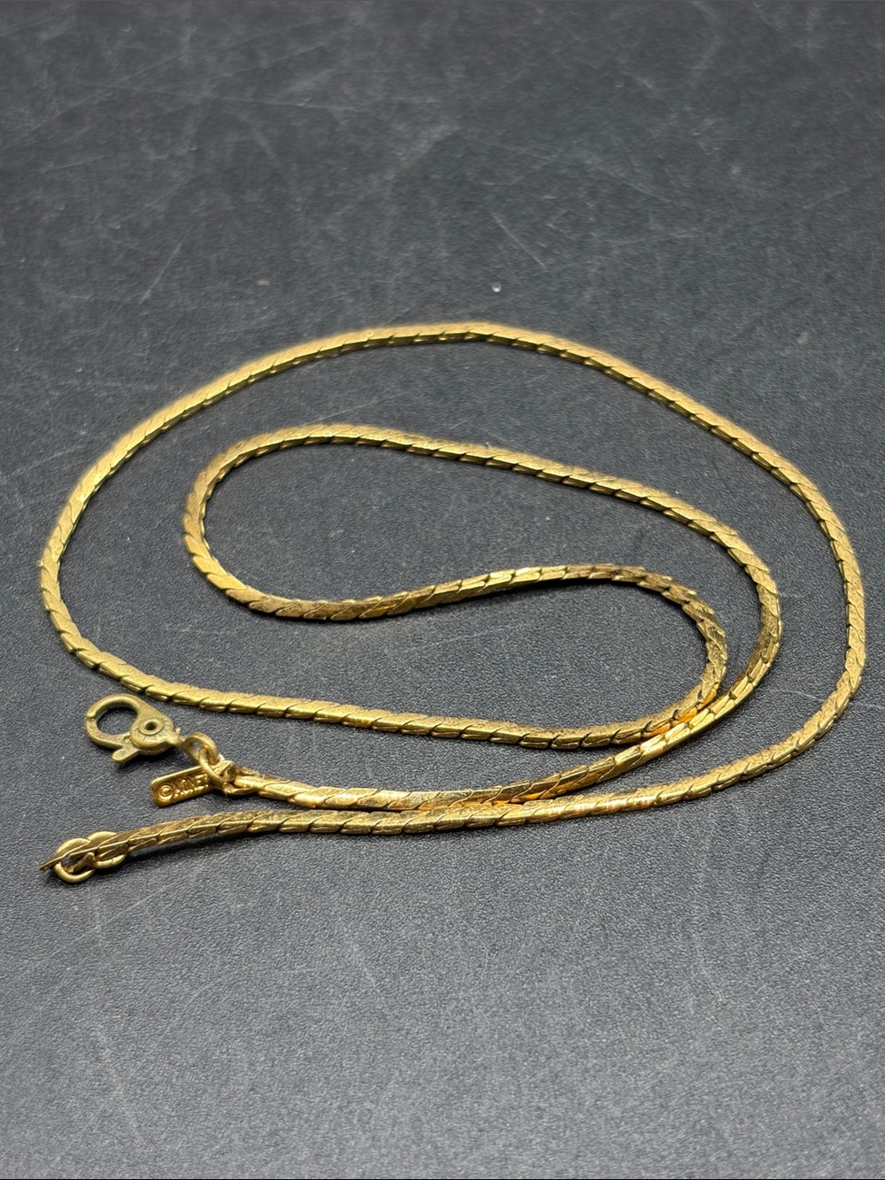 Monet Vintage Gold Tone Metal Chain Necklace Minimalist Jewelry